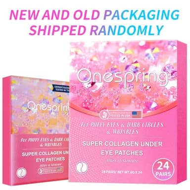 Onespring Under Eye Patches (24 Pairs) - Eye Gel Pads for Wrinkles, Puffy Eyes, Dark Circles, Eye Bags, Natural Collagen Eye Gels Pads, Under Eye Mask Patches for Refreshing, Revitalizing - Image 8