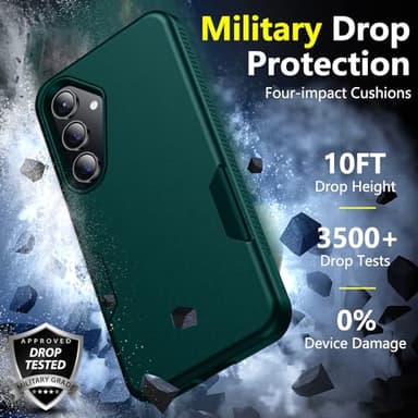 SPIDERCASE Designed for Samsung Galaxy S24 Plus Case, [10 FT Military Grade Drop Protection] Heavy Duty Shockproof Phone Case for Galaxy S24 Plus 2024, Dark Green - Image 4