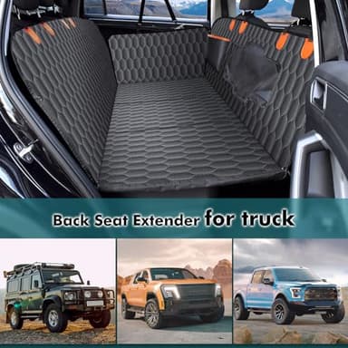 Chumajor Back Seat Extender for Dogs-Supports 400lb,Waterproof Dog Car Seat Cover Hard Bottom-Detachable,600D Heavy Duty Scratch Proof Nonslip Soft,Dog Hammock for Car,SUVs - Image 4