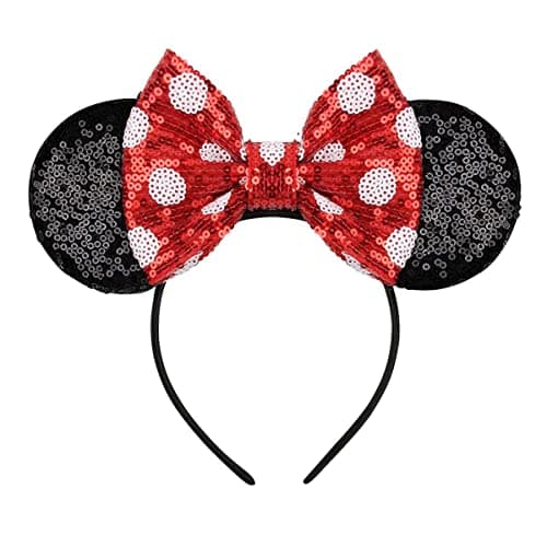 FANYITY Mouse Ears, Sequin Mouse Ears Headband for Girls Women Halloween Birthday Party (TXXRD-W) - Image 1