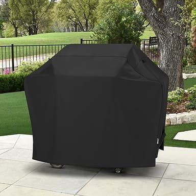 SunPatio Grill Cover 55 Inch, Outdoor Heavy Duty Waterproof Barbecue Gas Cover, UV & Fade Resistant, All Weather Protection Compatible for Weber Charbroil Nexgrill Kenmore Grills and More, Black - Image 7