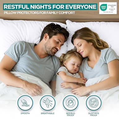 Utopia Bedding Waterproof Pillow Protectors Zippered King Size (2 Pack, White), Zippered Pillowcases, Bed Bug Proof Pillow Encasement Covers 20 x 38 Inches - Image 5