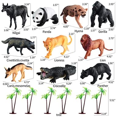 EnAuRoL 31 Pcs Safari Animals Figures Including 24 Realistic Jungle Playset Toys Zoo Animals for Toddlers 3+ Years Old Ideal Gift for Boys and Girls - Image 3