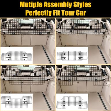 Gtongoko Dog Car Barriers for SUVs, Vehicles, Cars, Trucks, Upgraded Adjustable Heavy-Duty Wire Mesh Pet SUV Barriers Universal-Fit, Car Accessories Safety Travel, 2pcs 51.2In Elastic Ropes Included - Image 5