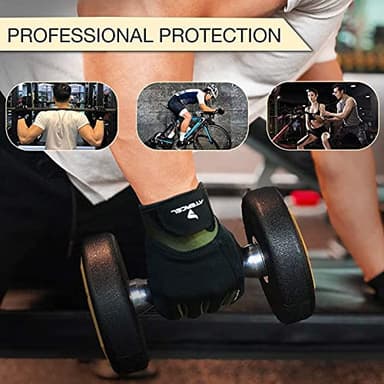ATERCEL Workout Gloves for Men and Women, Exercise Gloves for Weight Lifting, Cycling, Gym, Training, Breathable and Snug fit (Green, Large) - Image 6