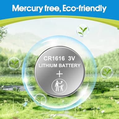 CR1616 Battery, 6 Count Pack CR 1616 3V Lithium Battery for Car Remote, 1616 Batteries for Watch, Car Key Fob, Remote Control - Image 6