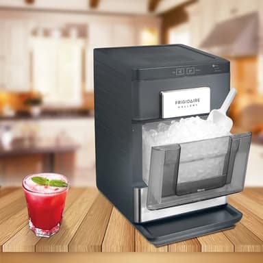 Frigidaire Gallery, 33 Lbs. Countertop Ice Maker, Nugget Shaped Ice, Stainless Steel Trim, Black - Image 6