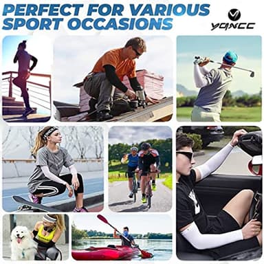 YQXCC 6 Pairs Arm Sleeves | Cooling UV Sun Protection | Sports Compression Sleeves | for Men Women - Image 2