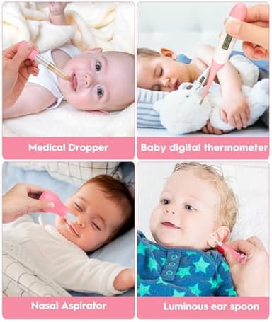 Baby Healthcare and Grooming Kit, Safety Newborn Nursery Baby Care Kit, with Hair Brush Comb, Nail Clipper, Thermometer, Pacifier Clip, Baby Registry Search, Baby Girl Boy Newborn Essentials - Image 6