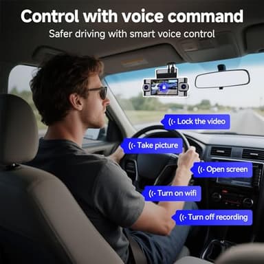 4 Channel Dash Cam 360° View,4K Front Rear Inside Dashcam,Left Right Dash Camera for Cars,Built-in GPS, 5G WiFi,Voice Control,Night Vision, 24/7 Recording Parking Mode Monitor, Free 128G Card - Image 4