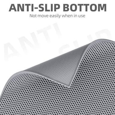 ESTHELLO Cat Litter Mat, Cat Litter Trapping Mat, Honeycomb Double Layer Design, Easy to Clean,Washable (24’’ x 15’’ Gray - Image 6