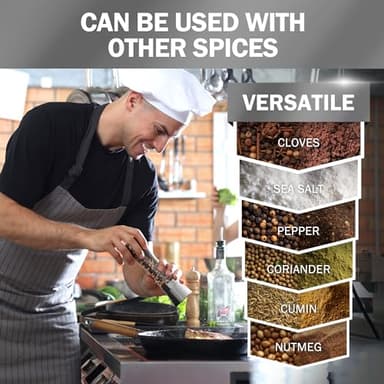 Home EC Original Stainless Steel Sea Salt and Pepper Grinder Set of 4 - Adjustable Ceramic - Tall Glass Salt and Pepper Shakers Mills - Modern Kitchen Spice Mill W/Funnel & EBook - Image 5