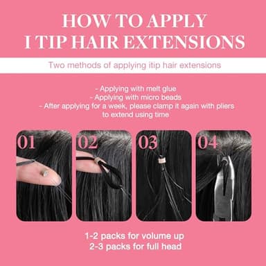 GOO GOO I Tip Hair Extensions - Real Human Hair, 18inch 100g 100S, Cold Fusion I Tip, Invisible Remy, 3/8/613 Balayage Walnut Brown to Ash Brown and Bleach Blonde - Image 6