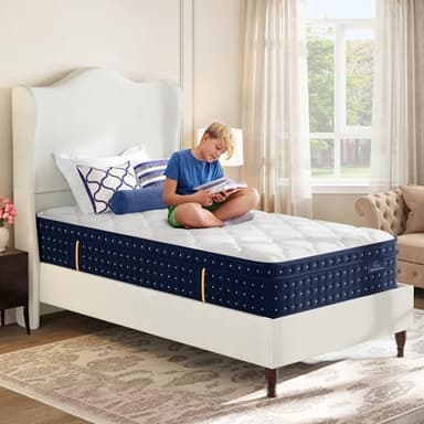 Vesgantti Twin Mattress 12 Inch in a Box, Fiberglass Free Hybrid Single Mattress with Individual Pocket Springs & Memory Foam – Medium Firm Feel Support for Back Pain Relief & Cool Sleep, 120-Night - Image 5