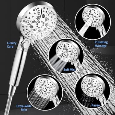 WATFIGBY RV Shower Head with Hose, Shower Head with Handheld, 10 Modes High Pressure Shower Heads for Home/RV/Camper/Travel Trailer, Handheld Shower Head Holder and Extra Long 5ft Stainless Steel Hose - Image 5