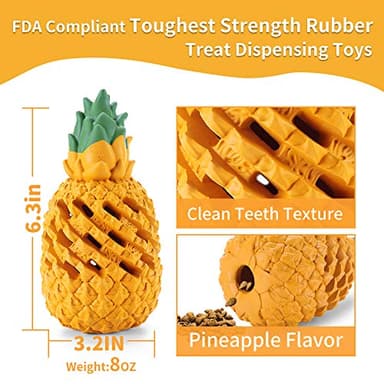 LPHSNR Pineapple Dog Toys for Large Dogs Puppy, Dog Chew Toys for Small Medium Dogs to Keep Them Busy, Interactive Dog Toys Tough Dog Puzzle Toys Treat Dispensing Durable Dog Dental Chew - Image 3
