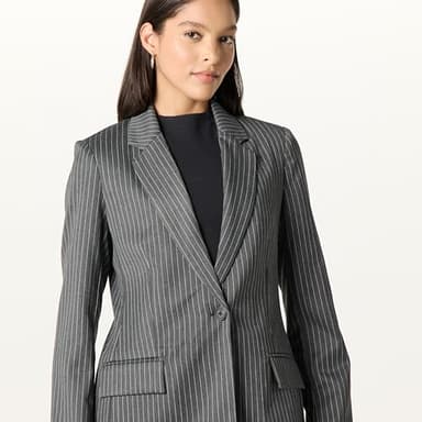The Drop Women’s Blake Blazer, Charcoal Pinstripe, L - Image 3