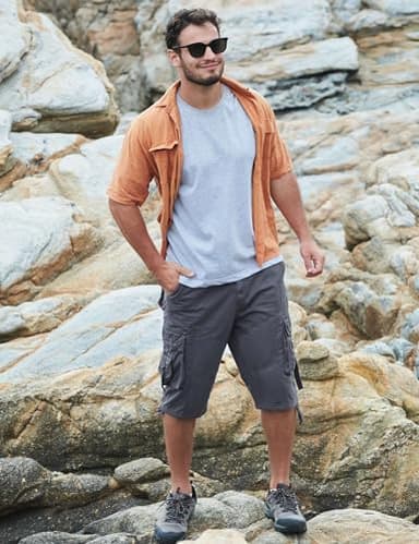 VOPOKER Cargo Shorts Men Relaxed Fit Cotton Twill Multi Pocket Zipper Classic Casual Hiking Outdoor Work Grey 40 - Image 6