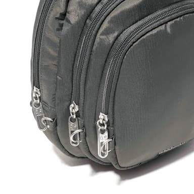Baggallini Securtex® Anti-Theft Triple Zip Sling - Travel Backpack Sling Bag Crossbody - RFID Wallet Locking Zipper - Image 7
