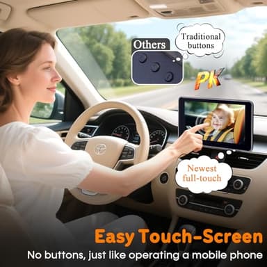 Yakry Baby Car Camera 7-Inch - 3X Zoom Recording Touchscreen 1080P HD Easy to Install 150° Wide Angle Rear Facing Backseat Camera 940nm Night Vision for Infant - Image 4