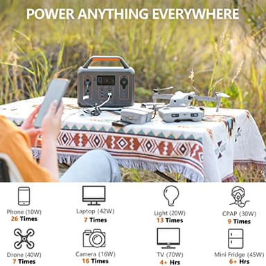 ALLWEI 300W Solar Generator with 100W Solar Panel Included, 280Wh Portable Power Station with AC Outlet USB Port, Solar Powered Battery Generator for Outdoor Camping, Home Backup, Power Outage - Image 4