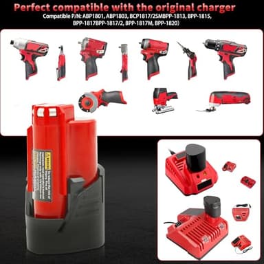 UADCA 2-Pack 4.0Ah Replacement Battery Compatible with MIiwkee 12V Lithium Ion Battery 48-11-2420 48-11-2440 48-11-2402 48-11-2411 48-11-2412 Cordless Power Tools - Image 6