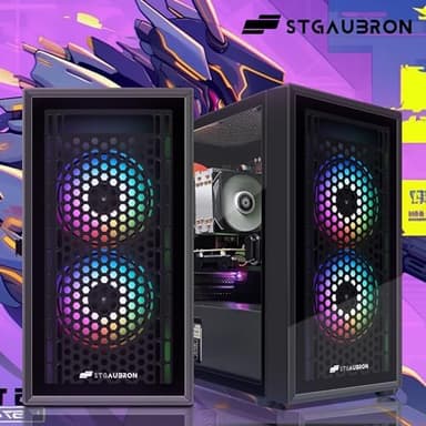 STGAubron Gaming PC Desktop Computer, Intel i7 Xeon E5 3.0GHz, Radeon RX 550 4G, 16GB RAM, 512GB SSD, 600M WiFi, BT 5.0, RGB Fan x3, Windows 11 Home - Image 6