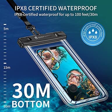 SYNCWIRE Waterproof Phone Pouch [2-Pack] - Universal IPX8 Waterproof Phone Case Dry Bag with Lanyard Compatible with iPhone 15/14/13/12/11 Pro XS MAX XR X Samsung S23 S22 S20+ and More Up to 7 Inches - Image 8