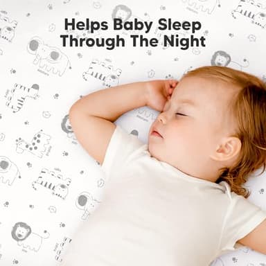 2-Pack Pack and Play Sheets, Waterproof Mini Crib Sheets Fitted - Organic Cotton Pack N Play Sheets for Graco Pack and Play Mattress, Playard Baby Crib Sheets, Neutral for Boy,Girl,Toddler(KeaSafari) - Image 7