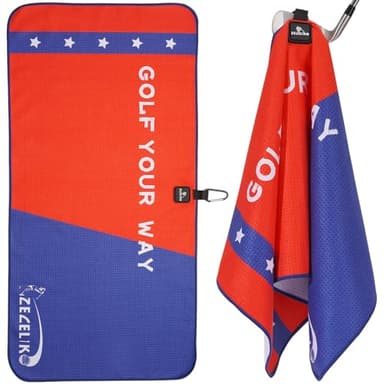 Zeceliko Magnetic Golf Towel - Golf Accessories for Men and Women,Strong Magnets Attach The Golf Towel to Golf Bag or Cart,Easily Cleans Dirt from Golf Clubs and Golf Balls,Ideal Golf Gifts - Image 1