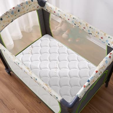 Pack and Play Mattress Topper - 38" x 26" x 1.5", Soft & Firm Premium Foam Pack N Play Mattresses Pad, Odorless Baby Foam Playpen Mattresses,Portable Playard Mattress Topper- Breathable & Comfort - Image 6