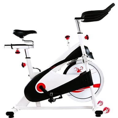Sunny Health & Fitness Indoor Cycling Exercise Bike with SPD pedals - SF-B1509, White, 47 L x 20 W x 47 5 H - Image 5