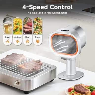 Portable Range Hood - 4-Speed Adjustable Exhaust Fan with Telescoping Height & 40° Tilt Low Noise 52dB, Large-Caliber Aluminum Filter + Oil Cup & 10 Carbon Cotton Filters for Indoor BBQ/Hot Pot/RV - Image 5