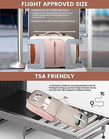 LOVEVOOK Large Travel Backpack for Women & Men, 40L Carry on Backpack for Airplanes, TSA Personal Item Travel Bag fits 17" Laptop, Waterproof Travel Essentials Airline Approved with 3 Packing Cubes - Image 2