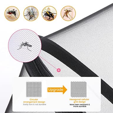 Orzbow Universal Mosquito Net for Stroller, Baby Stroller Bug Net with Two-Way Zippers and Storage Bag, Breathable & Foldable Mosquito Cover for Car Seats, Bassinets, Cradle, Portable Mini Crib, Black - Image 3