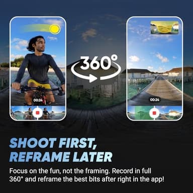 Insta360 X4 - Waterproof 8K 360 Action Camera, 4K Wide-Angle Video, Invisible Selfie Stick Effect Effect, Removable Lens Guards, 135 Min Battery Life, AI Editing, Stabilization - Image 3