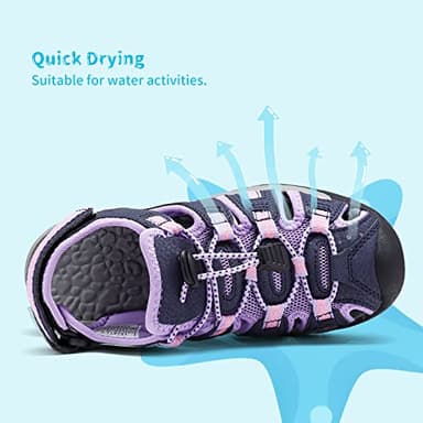 DREAM PAIRS Boys Girls Summer Outdoor Athletic Sport Sandals Walking Hiking Hook and Loop Adjustable Multicolor for Toddler/Little/Big Kids,Size 2 Little Kid,Purple/Light/Grey,160912-K - Image 3