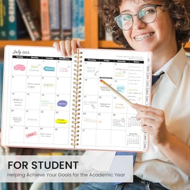 Academic Planner 2025-2026 For Women & Men, Monthly and Weekly Calendar Planner, Jul 2025 - Jun 2026, A4 (8.5" x 11"), Teacher Student Planning Book with Tabs, Ideal for Office School Supplies - Pink - Image 6