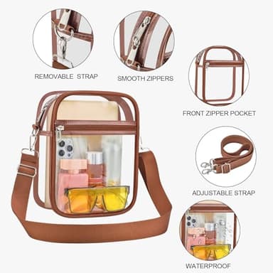 USPECLARE Clear Purse Stadium Transparent Messenger Bag Stadium Approved for Men and Women Clear CrossBody Bag - Image 4