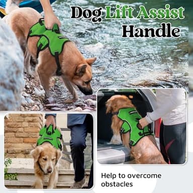 rabbitgoo Escape Proof Dog Harness, Soft Padded Full Body Pet Harness, Reflective Adjustable No Pull Vest with Lift Handle and Lesh Clip for Large Dogs Walking Hiking Training, M, Green - Image 4
