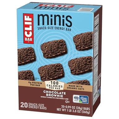CLIF BAR Minis - Chocolate Brownie Flavor - Made with Organic Oats - 4g Protein - Non-GMO - Plant Based - Snack-Size Energy Bars - 0.99 oz. (20 Pack) - Image 11
