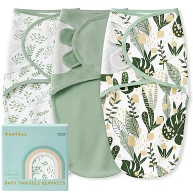 Yoofoss Baby Swaddles for Newborns 100% Organic Cotton, Adjustable Swaddle Sleep Sack 0-3 Months Newborn Swaddle Sack, Breathable Soft(Small) - Image 1