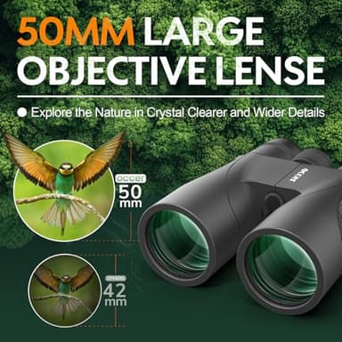 occer 12x50 Binoculars for Adults High Powered - HD Bird Watching Binocular for Hunting with Clear Vision - Easy Focus Binoculars with Long Range for Hiking Travel Cruise Trip Concert Stargazing - Image 2