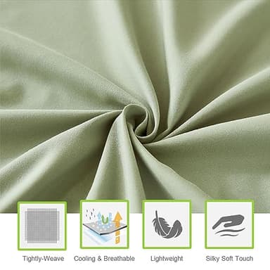 ILAVANDE Queen Sheets Set 6 Piece,Hotel Luxury Super Soft 1800 Series Microfiber Queen Bed Sheets Set-Wrinkle Free & Breathable-14 Deep Pocket Sheets for Queen Size Bed(Queen,Sage Green) - Image 4