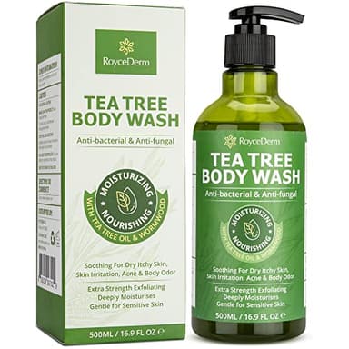 Antifungal Body Wash & Soap, Tea Tree Body Wash, Antibacterial Body Wash & Soap, Back Acne Body Wash, Natural Body Wash With Tea Tree Oil For Jock Itch, Back Acne, Athletes Foot, Body Odor, Nail Fungus, Ringworm, & Eczema - 16.9 Fl Oz - Image 1