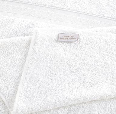 Quick-Dry, Soft & High Absorbent Bath Towels 27"x54" Cotton Turkish Bath Towel Set of 4 | Daily Use 100% Cotton Towels for Bathroom, Gym & More | Bathroom Towels Set (4 Pcs, White) - Image 7