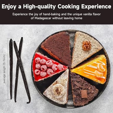 SPICEEL Madagascar Vanilla Beans Grade A Vanilla Pods for Making Vanilla Extract, Whole 5" - 7" Vanilla Beans for Baking, 10 Counts - Image 4