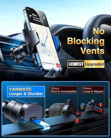 VANMASS Car Phone Holder 2025 Ultimate Military-Grade Phone Holder for Your Car Windshield Dashboard【Newest Best Strongest】 Cell Phone Car Mount with Patent & Safety Certs for iPhone Samsung Android - Image 7