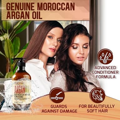 Moroccan Argan Oil Conditioner - Sulfate Free Products for Women and Men - Deep Moisturizing for Dry, Curly, Colored, Damaged Hair - Hydrating Repair, Salon Grade Formula for All Hair Types - Image 2