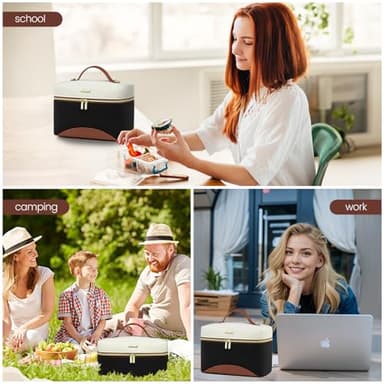 LOVEVOOK Insulated Lunch Bag for Women,Large Adult Lunch Box for Women,Leakproof Cooler Bag for Office Picnic Hiking Beach,Lunch Tote Bag with Adjustable Shoulder Strap - Image 7